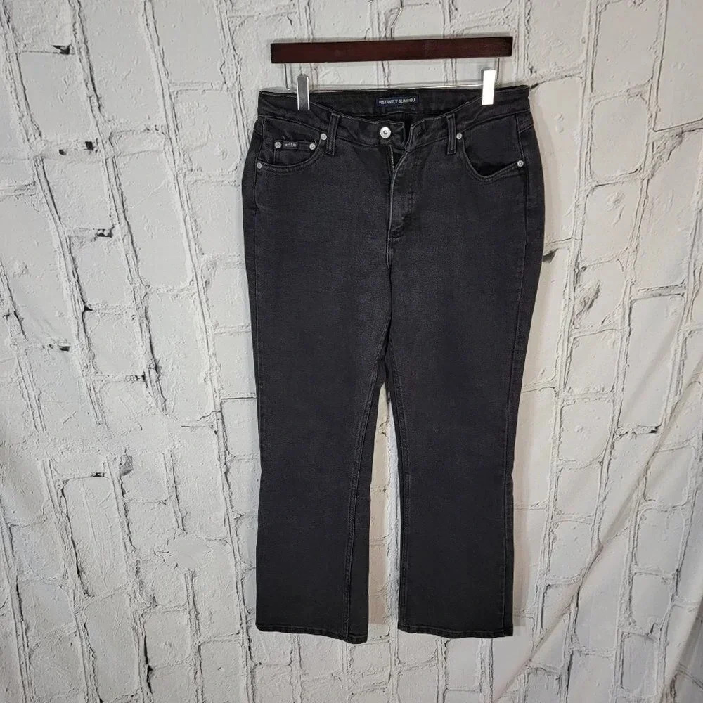 Riders by Lee Womens Sz 14 Black Stretch Denim Instantly Slims You Bootcut Jeans